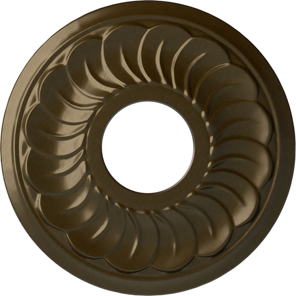 Ekena Millwork Blackthorn Ceiling Medallion (Fits Canopies up to 4 7/8"), 11 3/4"OD x 3 5/8"ID x 1"P, Brass CM11BLBRS - main